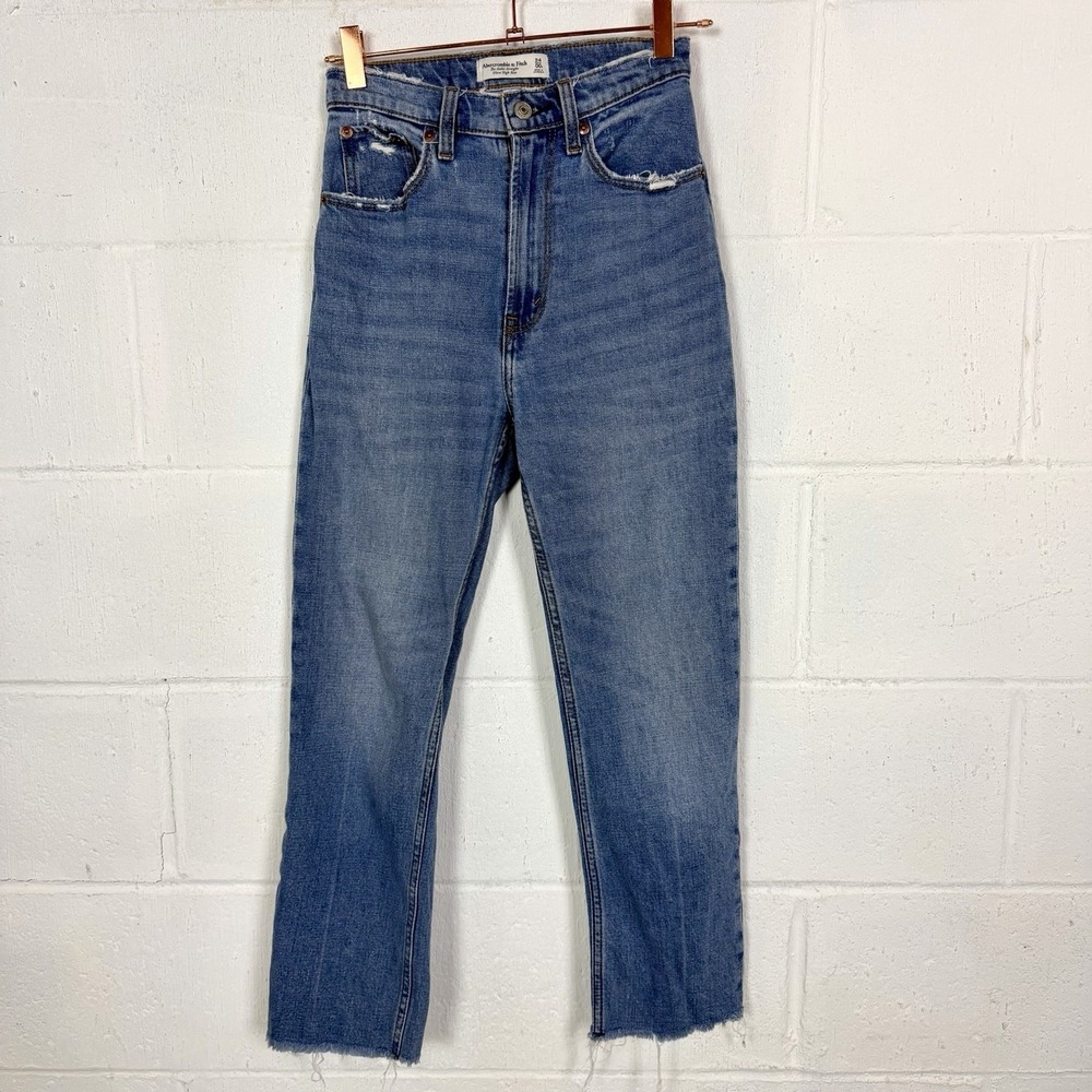 Abercrombie Fitch Ankle Straight Ultra High Rise Womens Jean's Distressed 24/00S